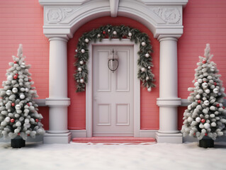 Fototapeta na wymiar Christmas Decorative on building