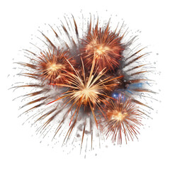 Obraz premium Colorful celebration fireworks isolated on transparent background