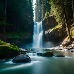 Enchanting Waters of the Falls. Generative AI