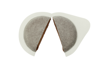 coffee in cut capsule on empty background