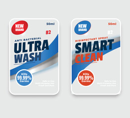 Stylish laundry detergent labels set