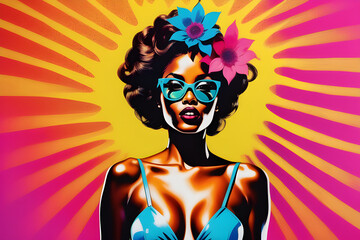 POP art person with sunglasses