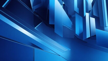 Abstract Blue Background with Stripes, 3D Elements, and a Fusion of Concepts. Blue Backdrop for Innovative Design.