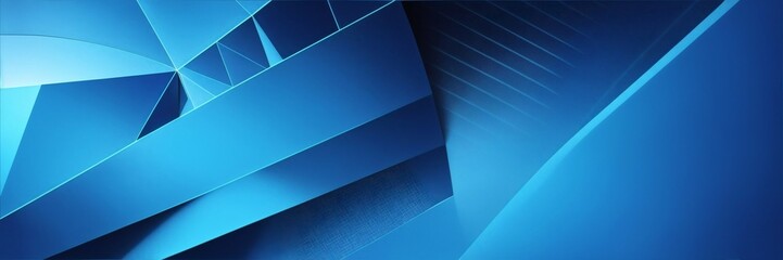 Abstract blue background with lines. Blue 3D banner with diagonal stripes. Blue modern backdrop banner.