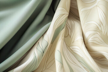Obraz premium Elegantly folded silk textile in blue and yellow, a symbol of luxury.
