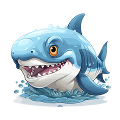 Cute Shark Hammerhead , Cartoon , Illustration, Cartoon PNG