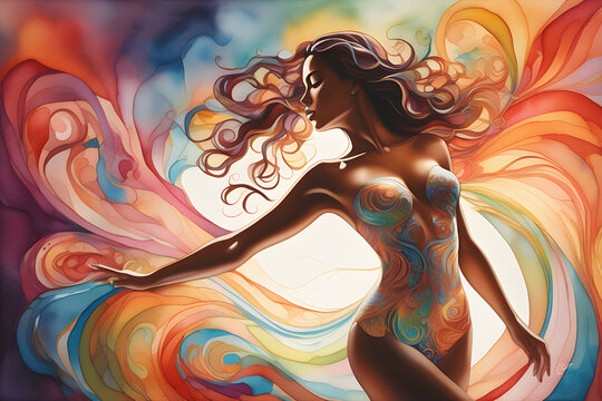 a beautiful woman background with splashes