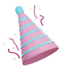 Birthday Party Hat 3D Illustration