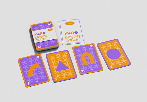 Array of Playing Cards Mockup 