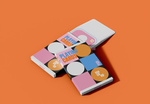 Stacked Playing Cards Mockup