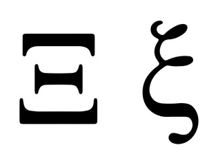 Greek alphabet silhouette vector art white background