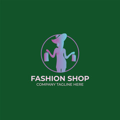Fashion logo shop black sale template 