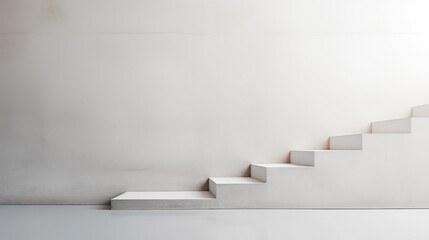 Side view of concrete stairs and wall minimal style with copy space. - obrazy, fototapety, plakaty