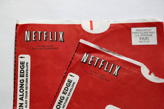 Netflix mail in envelope detail. The mail service DVDs are going to be discontinued.