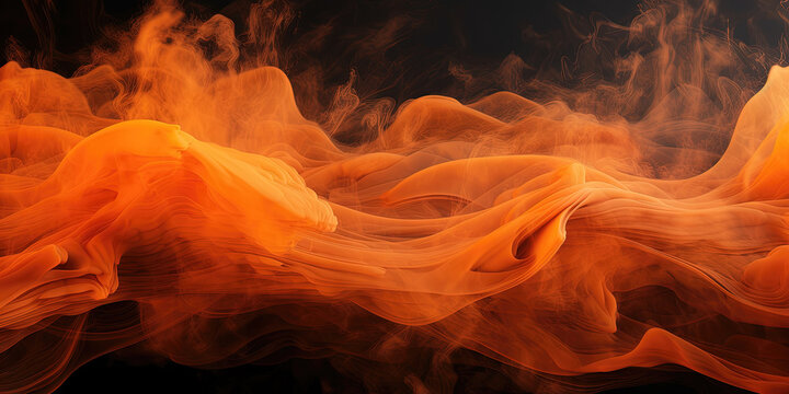 Dense Orange Smoke As Background