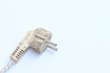 Vintage power plug, isolated on white background