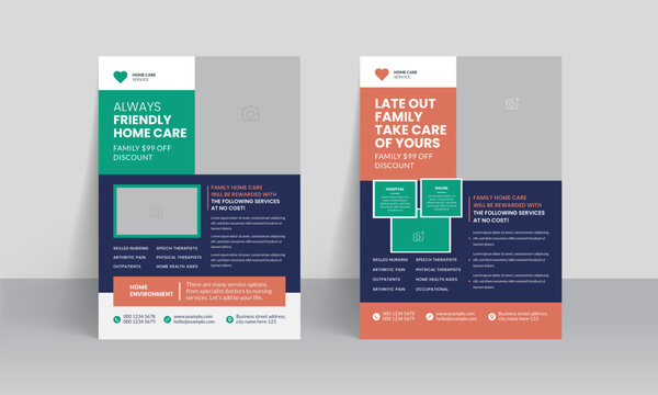 Professional Home Care Flyer Design And  Creative Layout Template