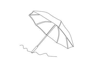 A gorgeous umbrella for summer. Umbrella one-line drawing