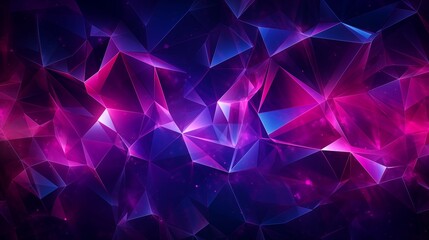Purple and blue triangles overlap in a dynamic abstract background