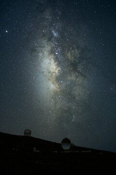 The Milky Way over M.A.G.I.C and GranTeCan telescopes in La Palma island