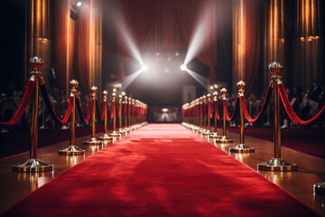 red carpet with spotlights