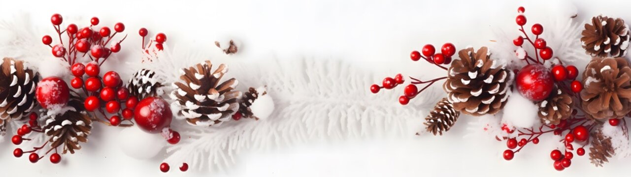frise de page d&eacute;coration de no&euml;l, g&eacute;n&eacute;r&eacute; par IA