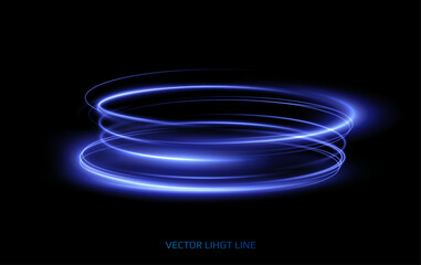 Luminous blue lines png of speed. Light glowing effect png. Abstract motion lines. Light trail wave, fire path trace line, car lights, optic fiber and incandescence curve twirl	 - obrazy, fototapety, plakaty