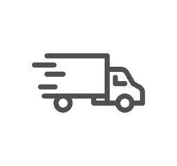 Truck delivery related icon outline and linear symbol.	
