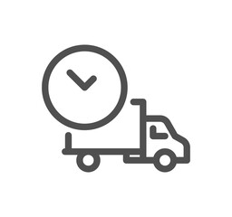 Truck delivery related icon outline and linear symbol.	

