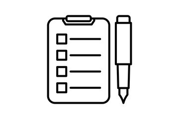 pen and paper icon. Icon related to Feedback and Review. suitable for web site, app, user interfaces, printable etc. Line icon style. Simple vector design editable