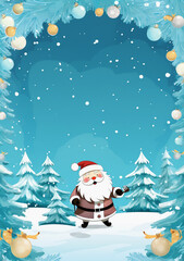 Naklejka na ściany i meble Christmas season with Santa and pine tree
