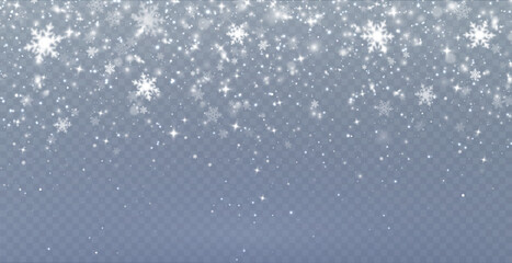 Christmas background. Powder PNG. Magic bokeh shines with white dust. Small realistic glare on a transparent Png background. Design element for cards, invitations, backgrounds, screensavers.	
