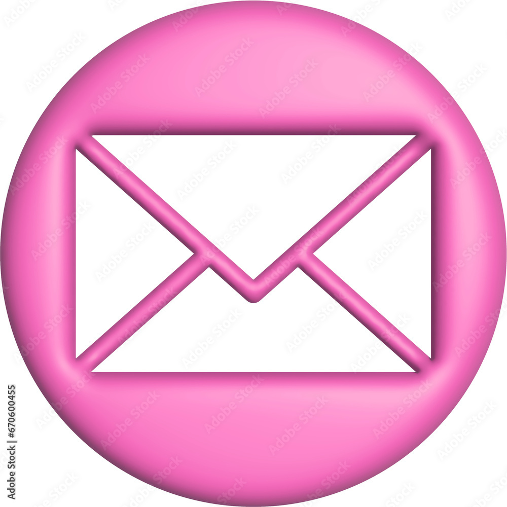 Poster 3d rendering envelope mail icon. illustration with shadow isolated on white.