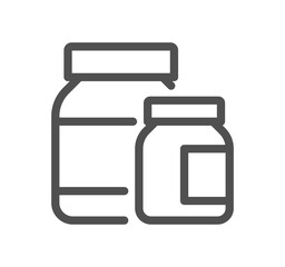 Sports supplements related icon outline and linear symbol.