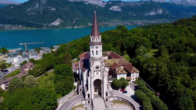 drone video Visitation Basilica, Basilique de la Visitation Annecy france europe