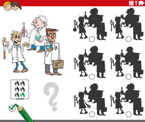 Obraz premium shadow game with cartoon scientists or inventors