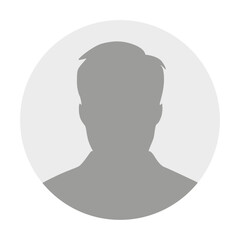 Vector flat illustration in grayscale. Avatar, user profile, person icon, profile picture. Suitable for social media profiles, icons, screensavers and as a template.