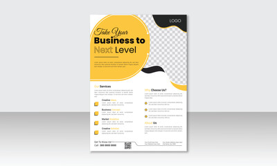 Corporate business flyer design template, professional flyer design, abstract business flyer, vector template design, A4 page