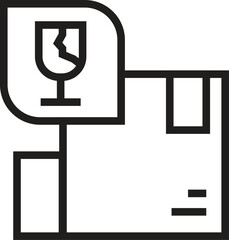 Parcel Fragile Icon. Fragile icon. Glass symbol warning sign
