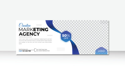 Digital marketing agency facebook cover design with gradient color, Social media facebook cover page web banner clean design template.
