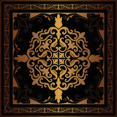 Elegant gold and black carpet pattern