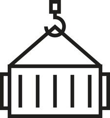 Container Icon. Export Import. Pulley and Container Icon