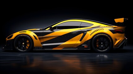 livery design of a sport car, truck, and delivery truck with luxury and futuristic design