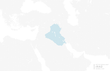 Fototapeta na wymiar イラクを中心とした青のドットマップ。　中サイズ。 