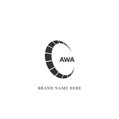 AWA logo. A W A design. White AWA letter. AWA, A W A letter logo design. Initial letter AWA linked circle uppercase monogram logo. - obrazy, fototapety, plakaty
