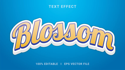 Best 3d editable blossom text effect vector graphic style