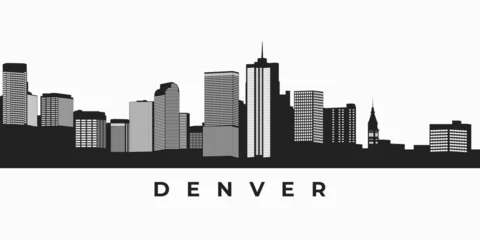 Fotobehang Denver city skyline silhouette. Colorado skyscraper buildings in vector format © Budypiasa