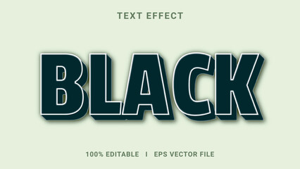 Best 3d editable black text effect vector graphic style