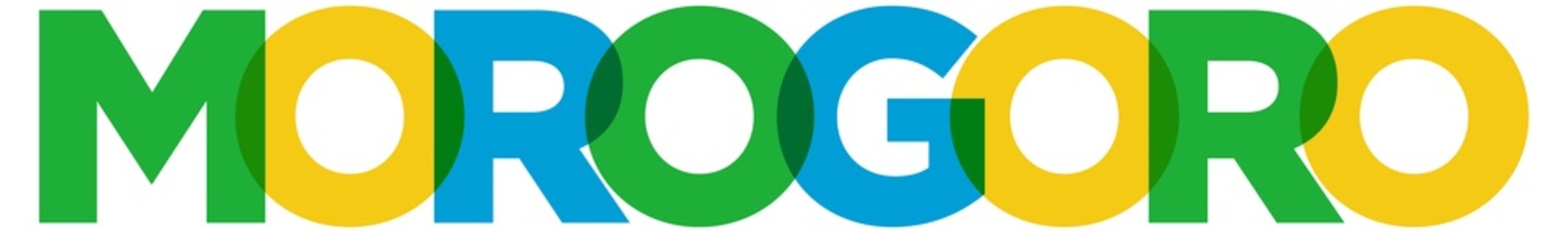 Morogoro in the Tanzania emblem. The design features a geometric style,  illustration with bold typography in a modern font. The graphic slogan lettering.