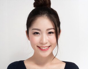 アジア人 美女 笑顔 日本人 女性 証明写真